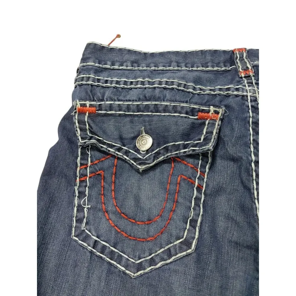 True Religion Slim Embroidered Boot Cut Stich Red Size 40x33